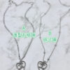 20mm全銀色愛心雙C