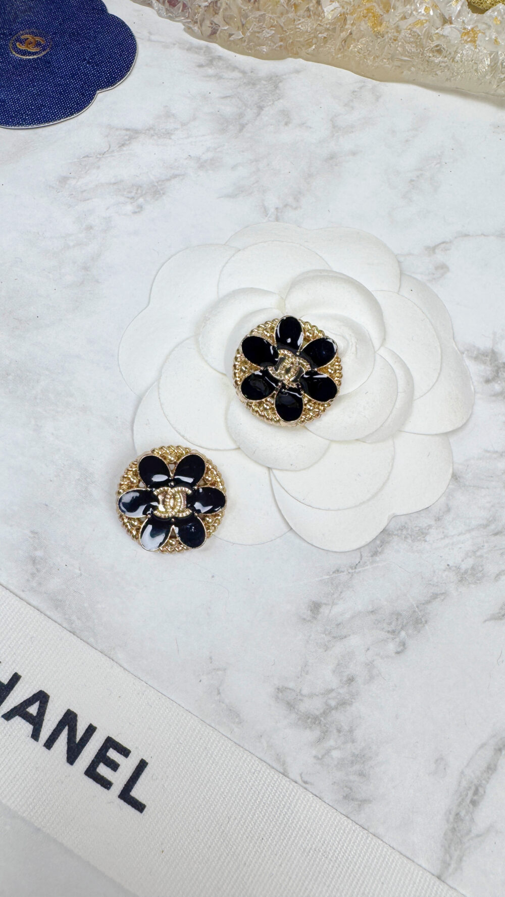 全館特價!!20mm黑色花花圓形