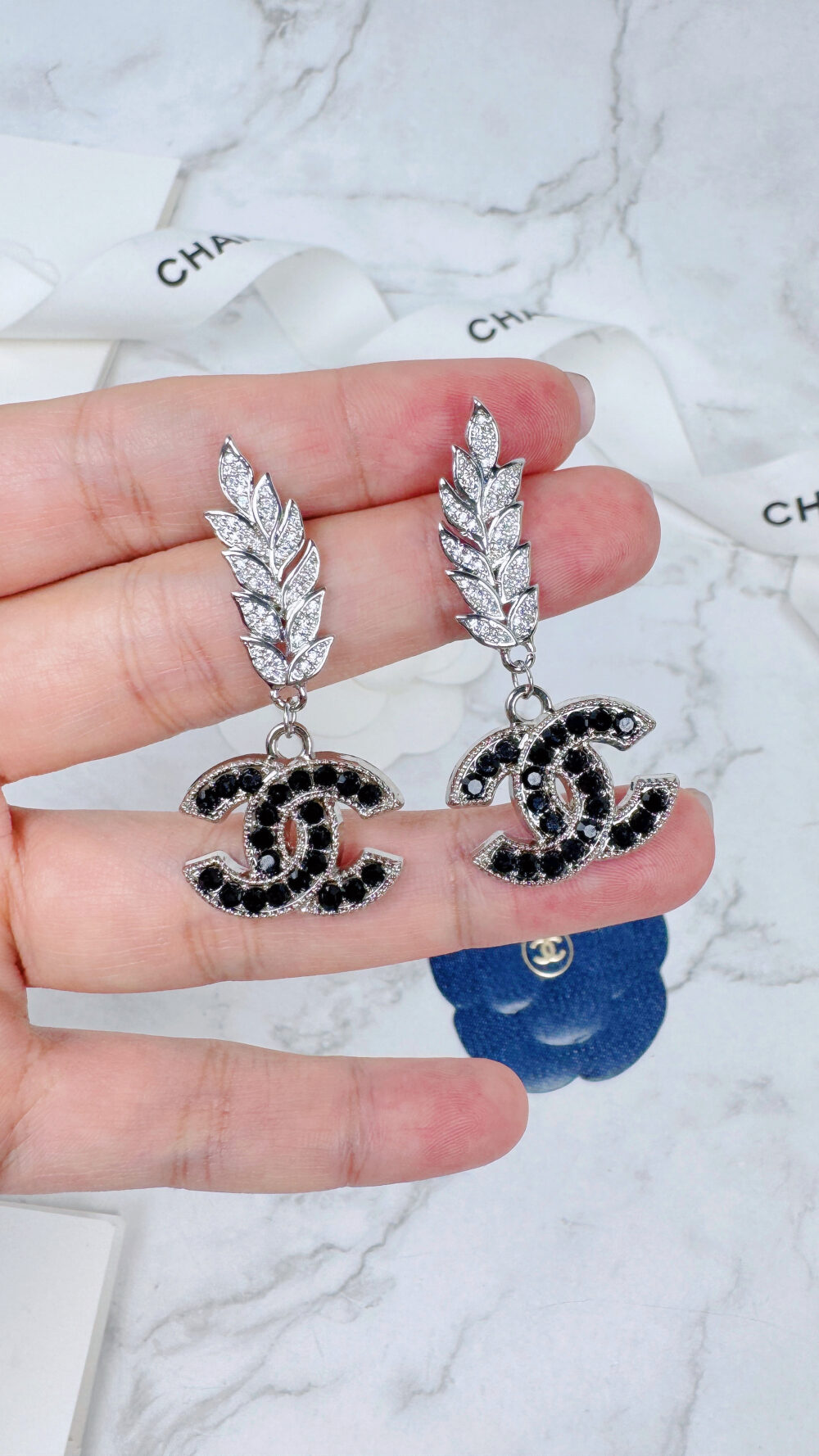 全館特價!!銀色黑鑽麥穗款