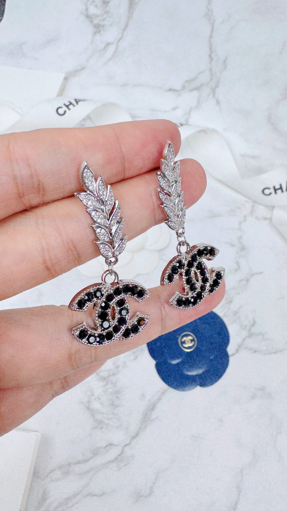 全館特價!!銀色黑鑽麥穗款