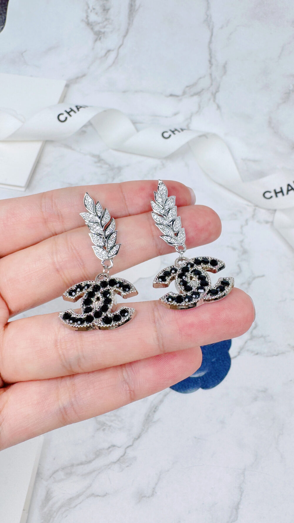 全館特價!!銀色黑鑽麥穗款