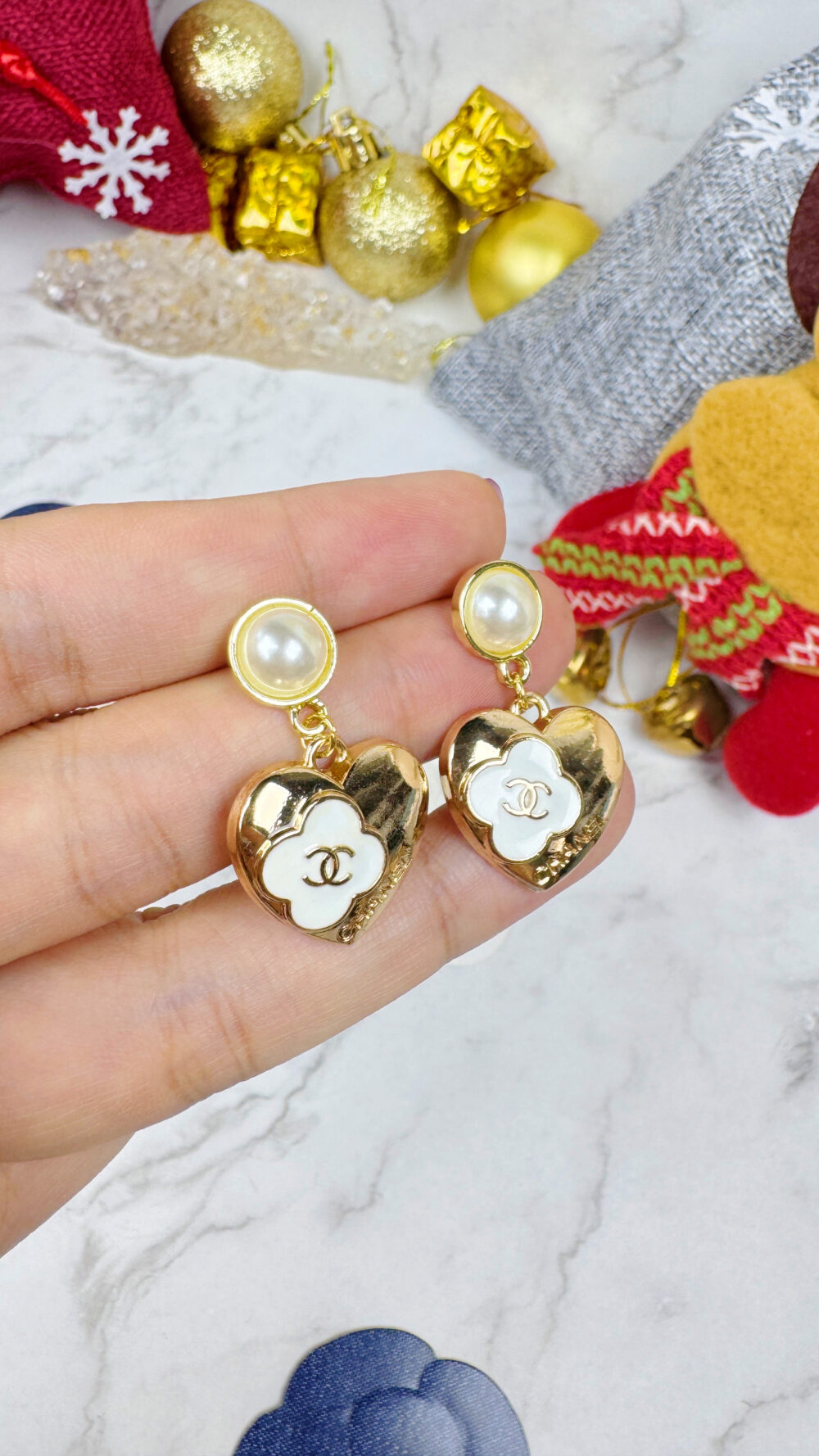 全館特價!!優雅白金色愛心