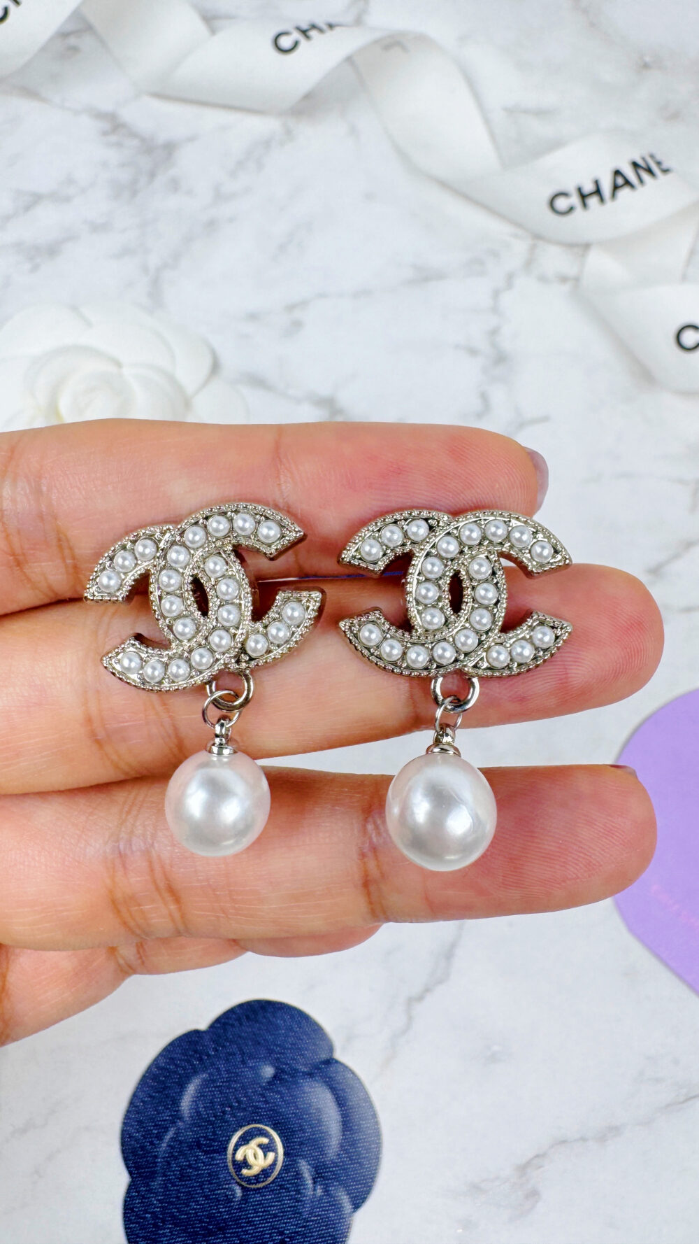 全館特價!!22mm銀色珍珠垂墜款