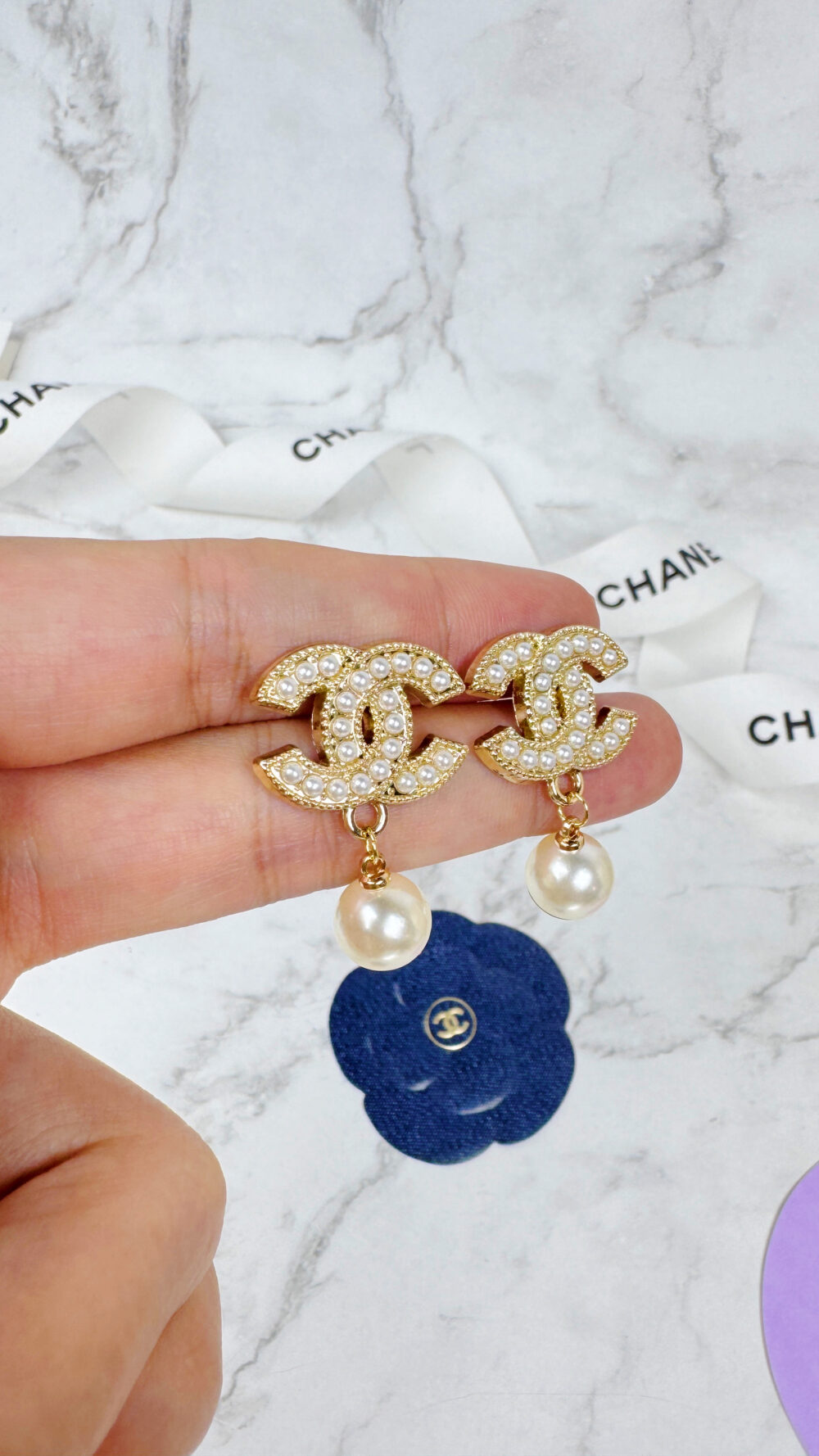 全館特價!!22mm金色珍珠垂墜款