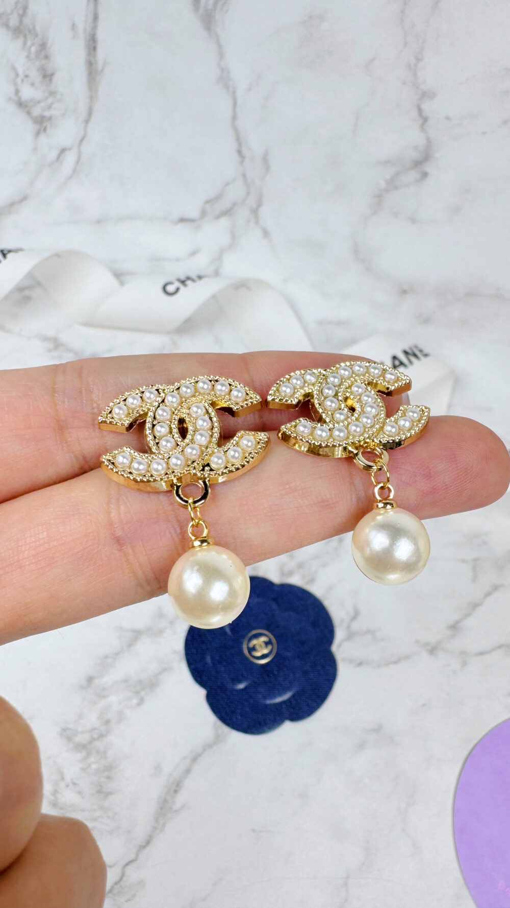 全館特價!!22mm金色珍珠垂墜款