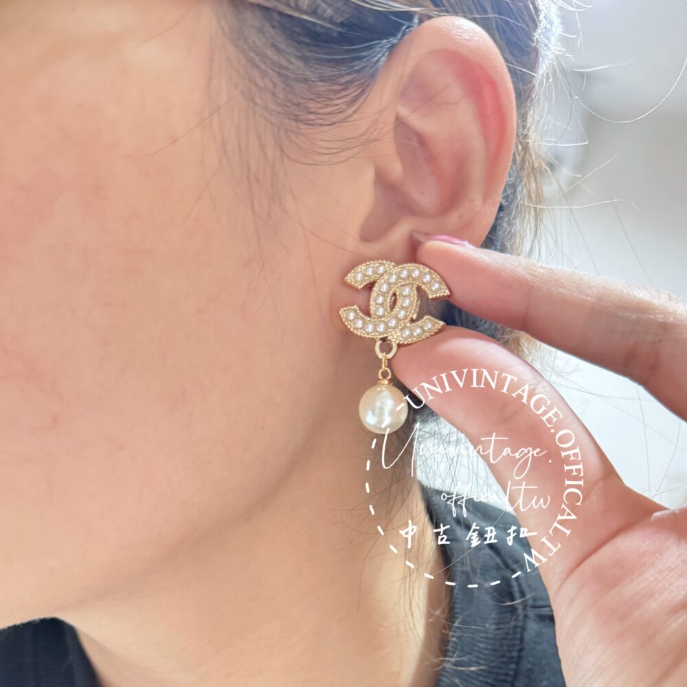 全館特價!!22mm金色珍珠垂墜款