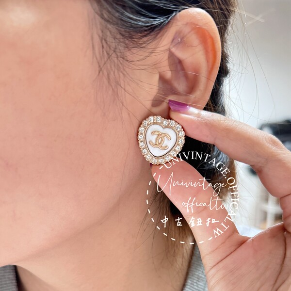 全館特價!!20mm白色愛心 珍珠/閃鑽