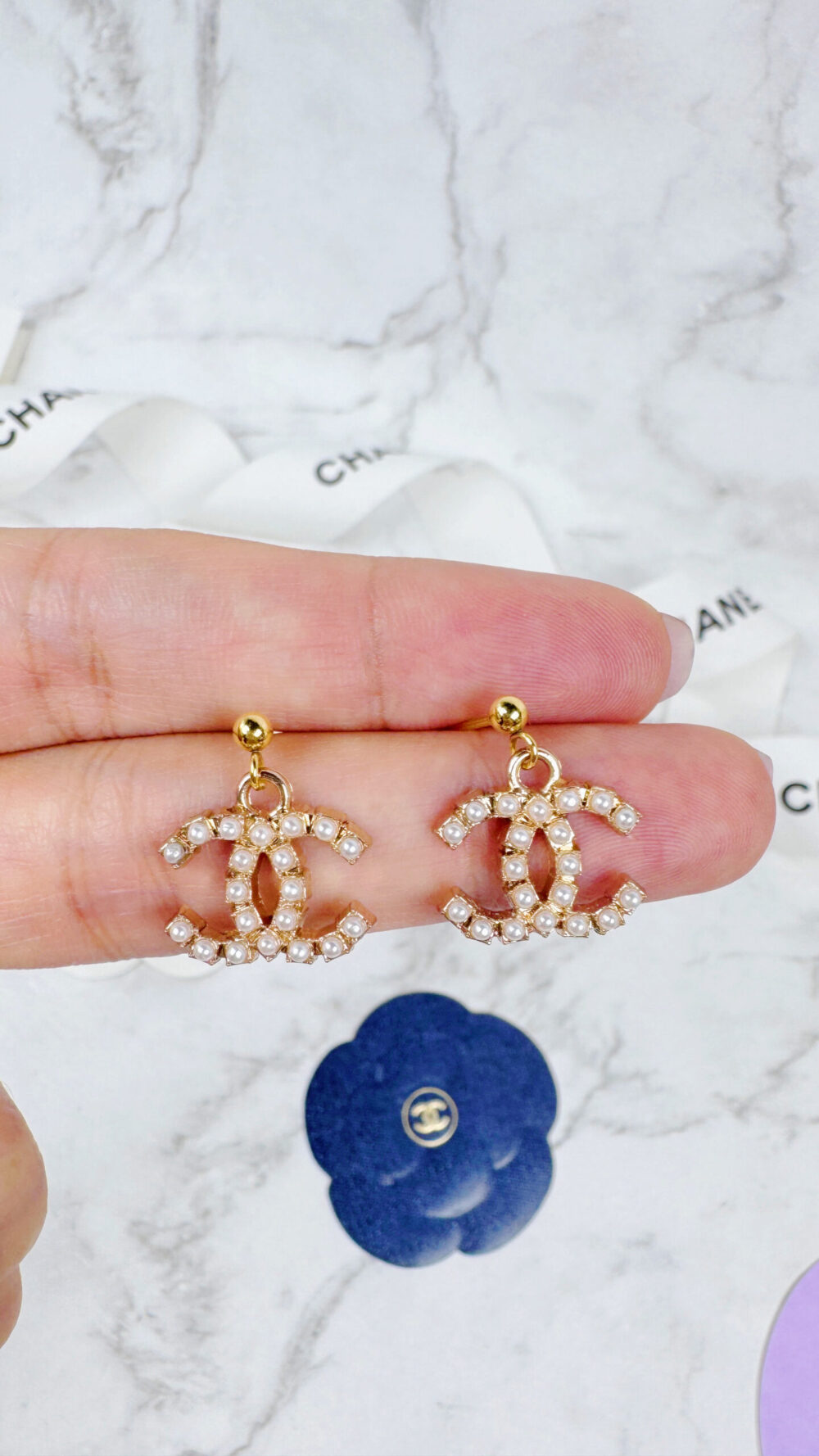 全館特價!!15mm珍珠雙C垂墜款