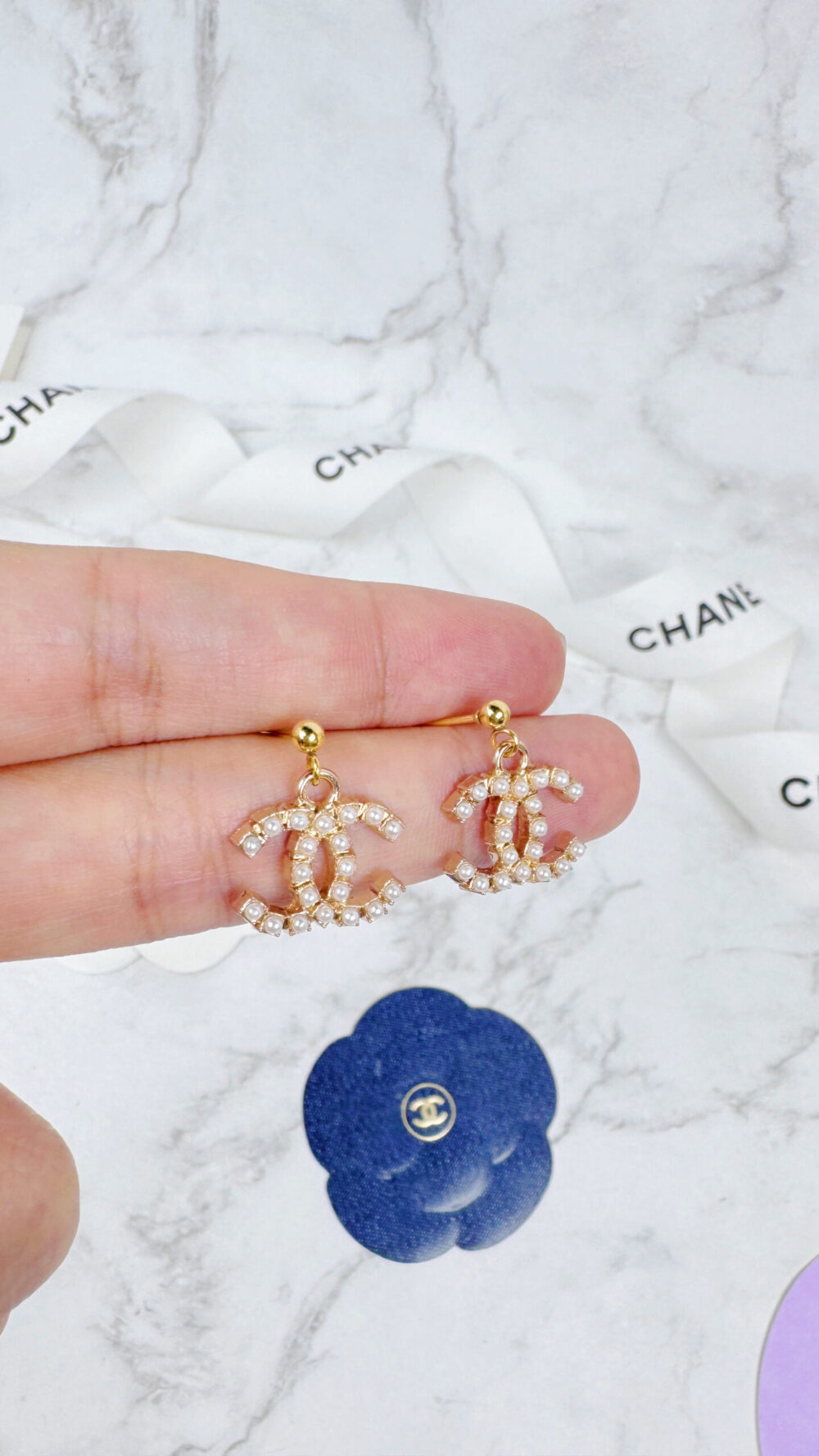 全館特價!!15mm珍珠雙C垂墜款