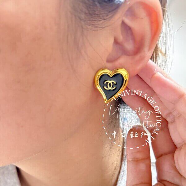 全館特價!!20mm貼耳愛心 黑/白/淡粉