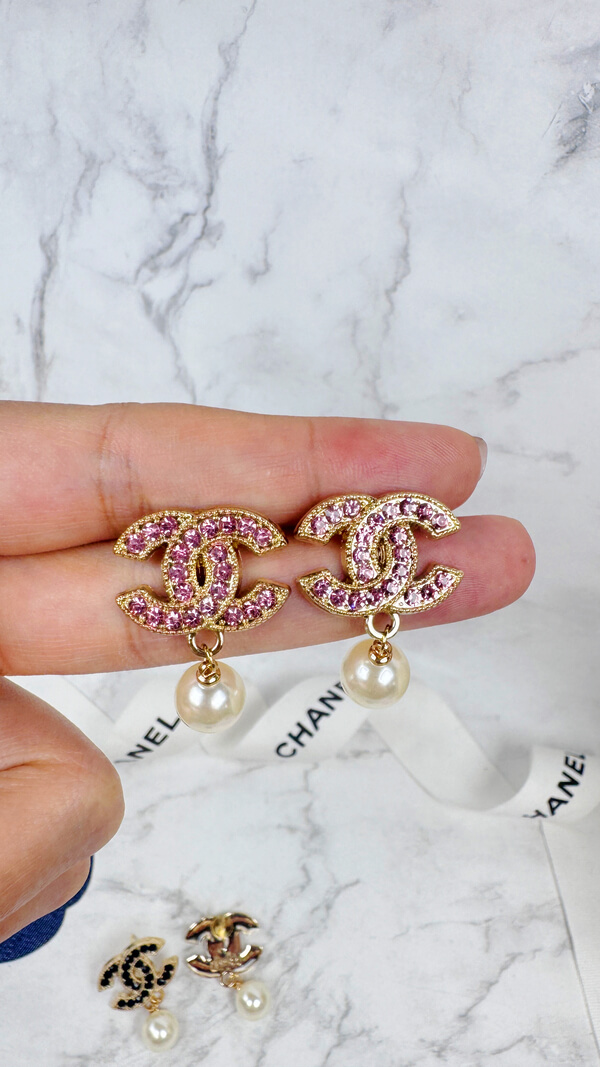 全館特價!!22mm金色垂墜款 粉鑽/黑鑽