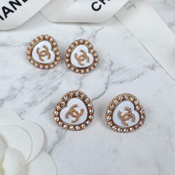 全館特價!!20mm白色愛心 珍珠/閃鑽