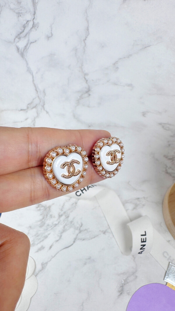 全館特價!!20mm白色愛心 珍珠/閃鑽