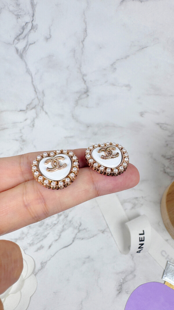 全館特價!!20mm白色愛心 珍珠/閃鑽