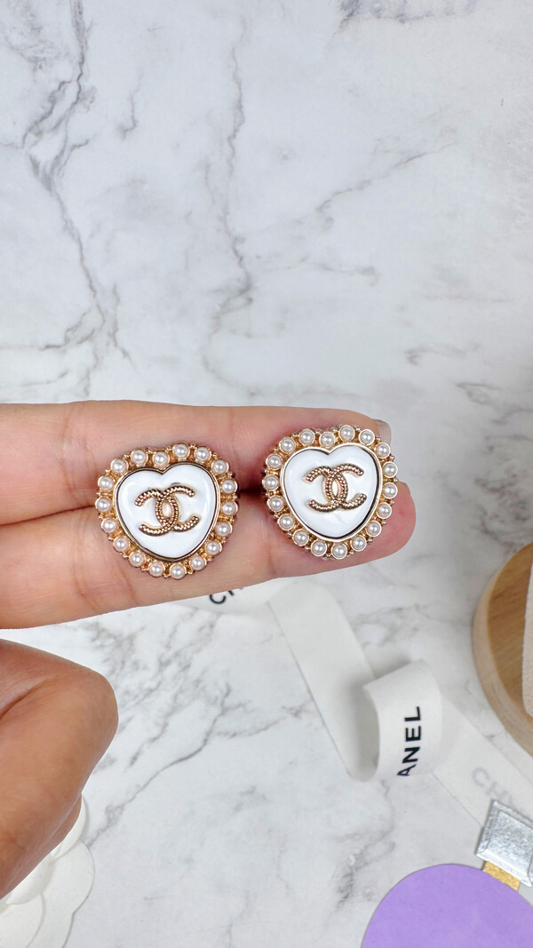 全館特價!!20mm白色愛心 珍珠/閃鑽