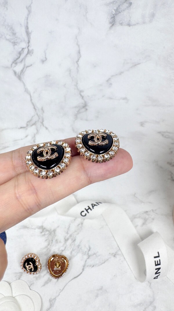 全館特價!!20mm黑色愛心 珍珠/閃鑽