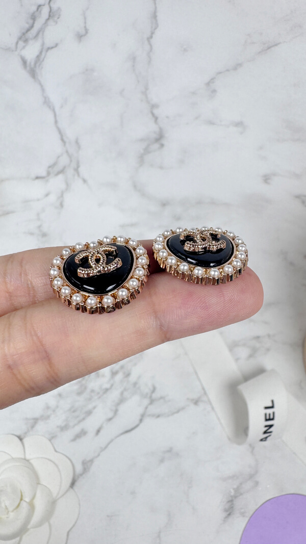 全館特價!!20mm黑色愛心 珍珠/閃鑽