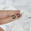 全館特價!!13mm金色 黑鑽+閃鑽